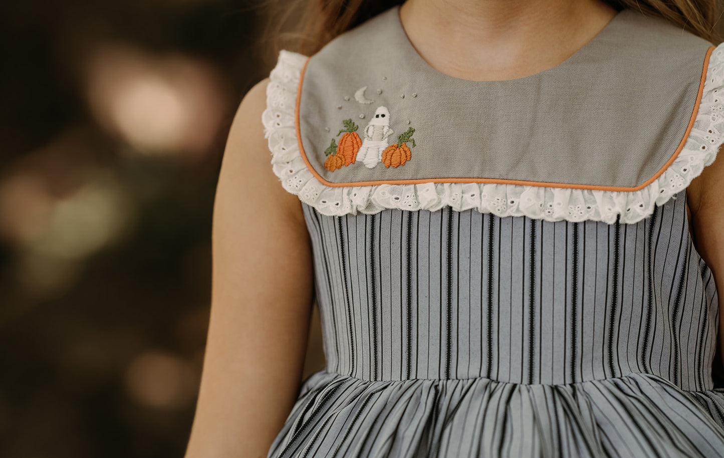 Olivia's Eerie-sistible October Pettiskirt dress and blooms-READY TO SHIP