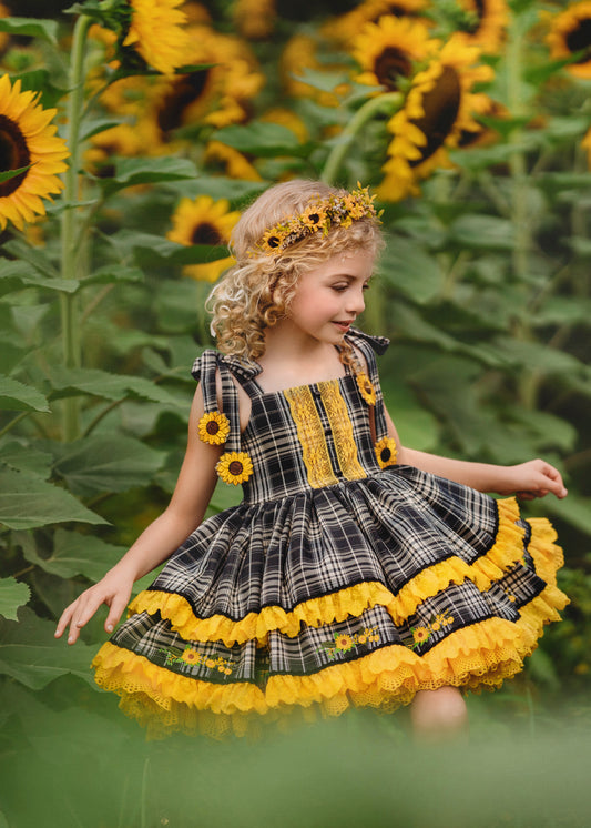 Petals and Plaid Pettiskirt dress