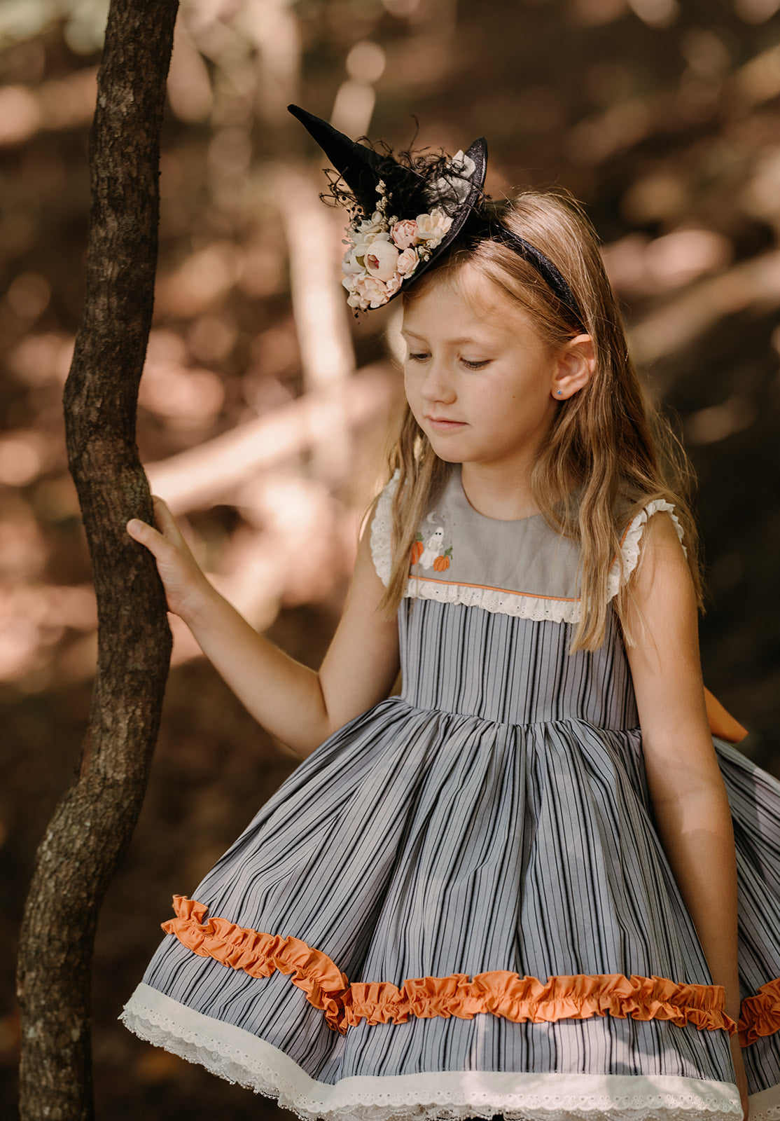 Olivia's Eerie-sistible October Pettiskirt dress and blooms-READY TO SHIP
