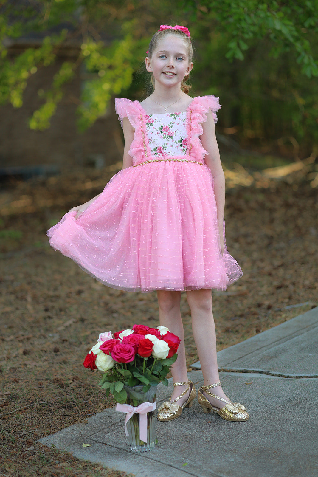 Millie's Cottage Rose Tulle Dress-READY TO SHIP