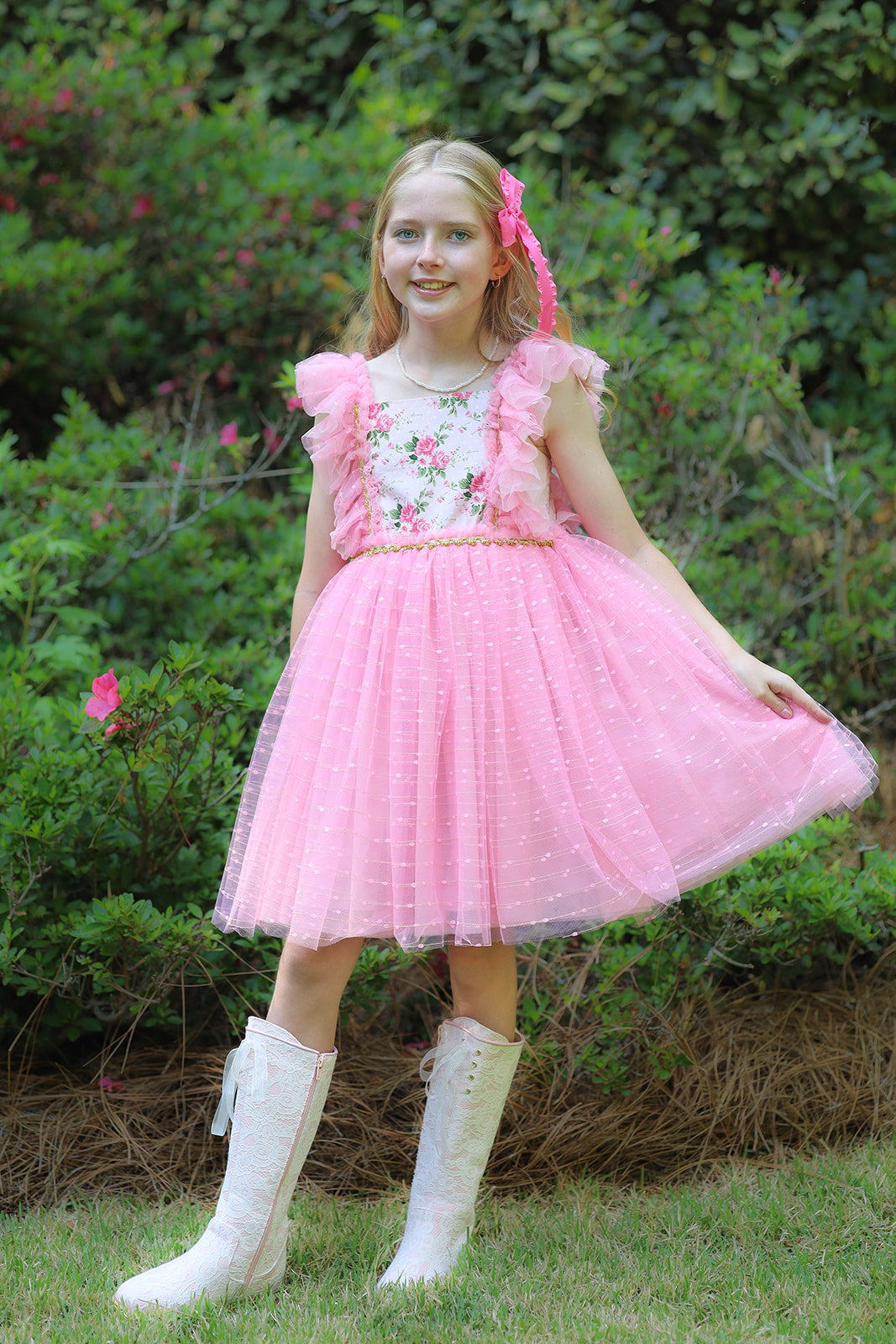 Millie's Cottage Rose Tulle Dress-READY TO SHIP