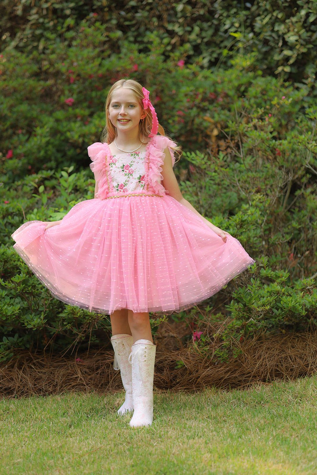 Millie's Cottage Rose Tulle Dress-READY TO SHIP