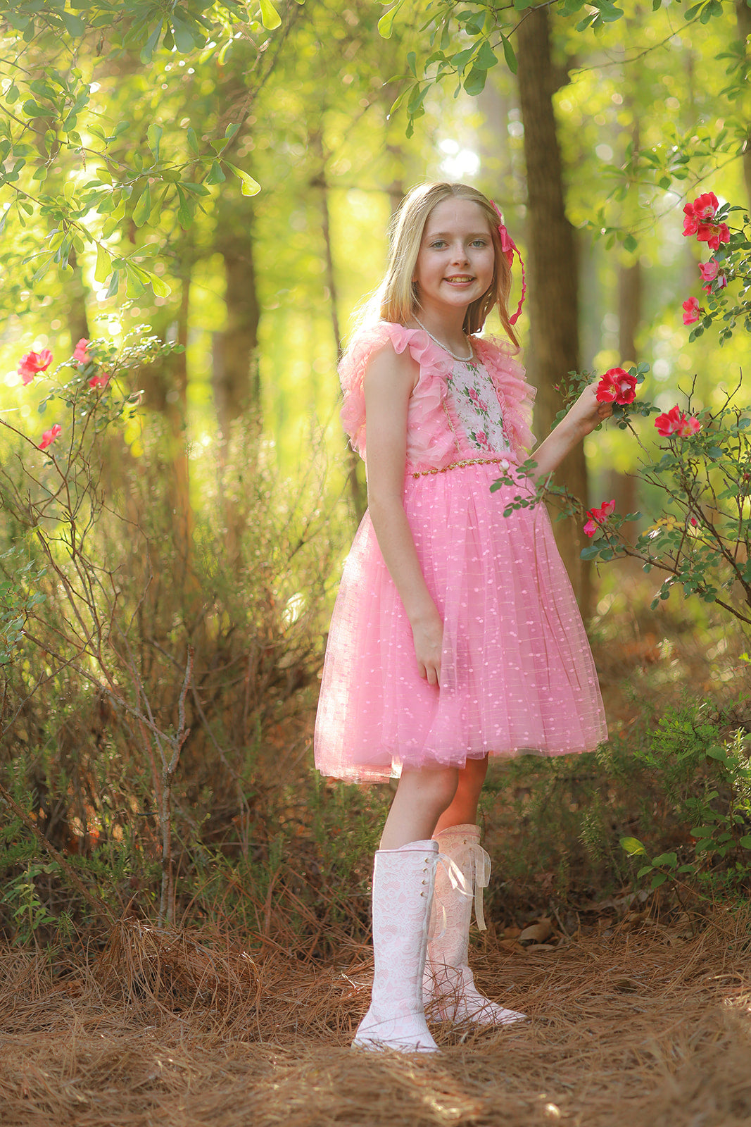 Millie's Cottage Rose Tulle Dress-READY TO SHIP