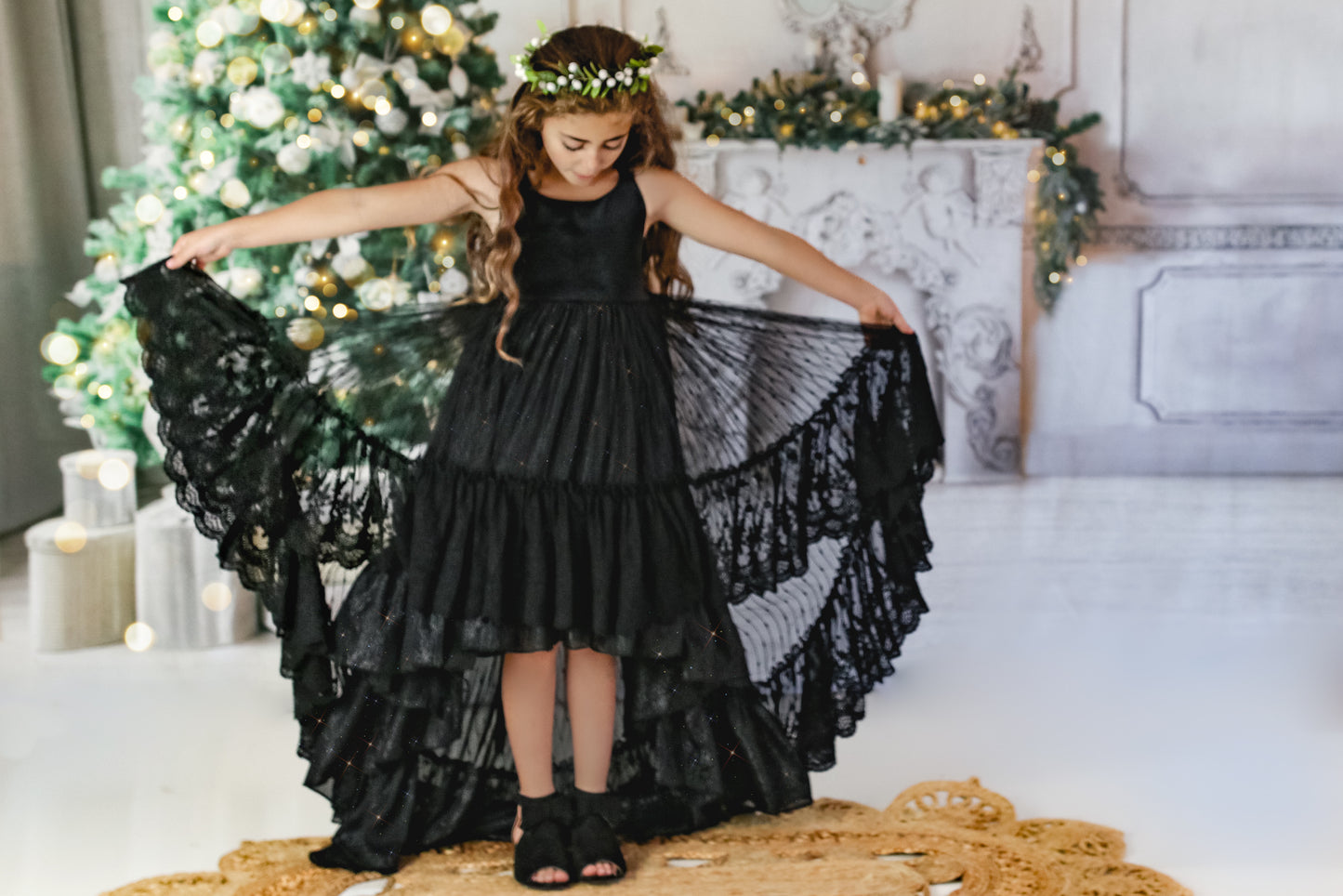 Midnight Masquerade Holiday Hi-Lo Dress