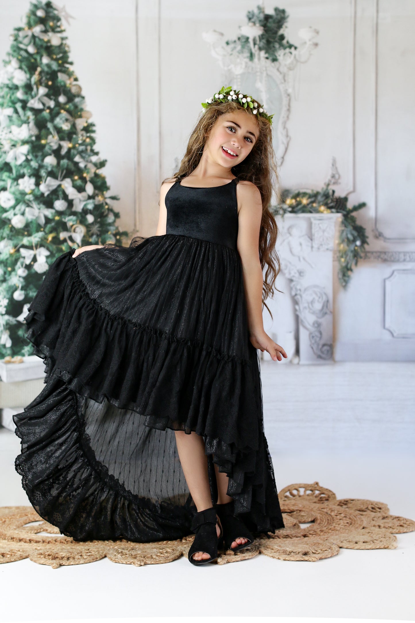 Midnight Masquerade Holiday Hi-Lo Dress