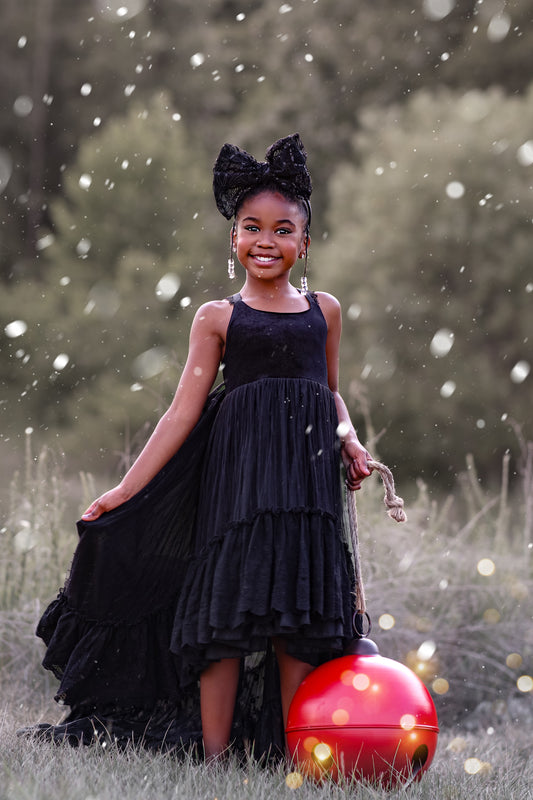 Midnight Masquerade Holiday Hi-Lo Dress