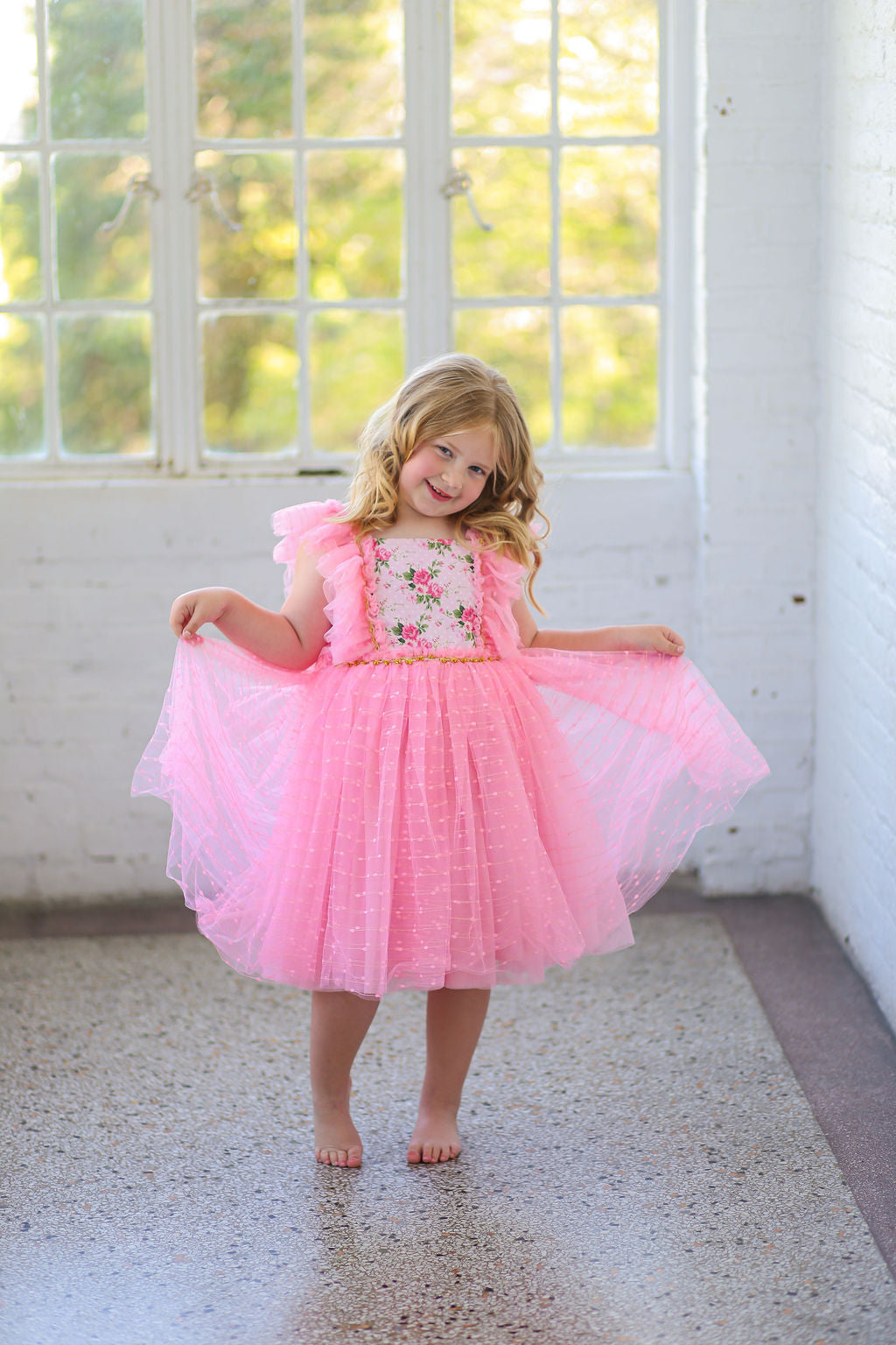 Millie's Cottage Rose Tulle Dress-READY TO SHIP