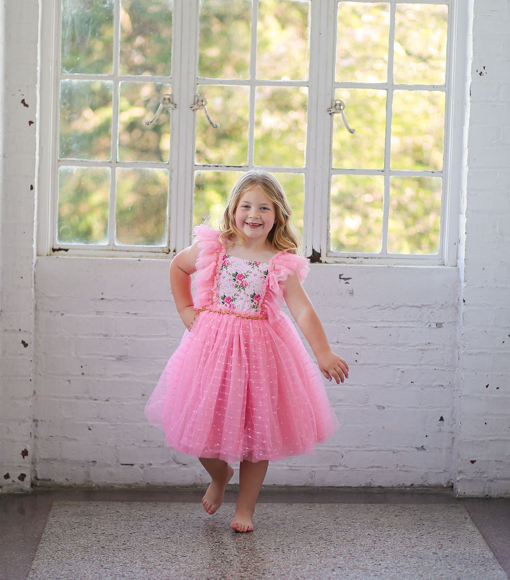 Millie's Cottage Rose Tulle Dress-READY TO SHIP