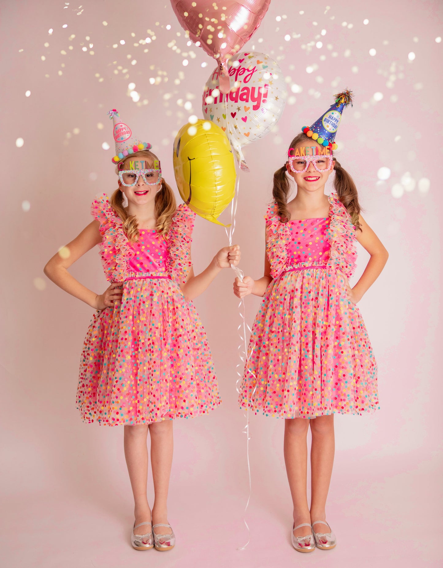 READY TO SHIP - Millie's Confetti Party Pink Dress - READY TO SHIP