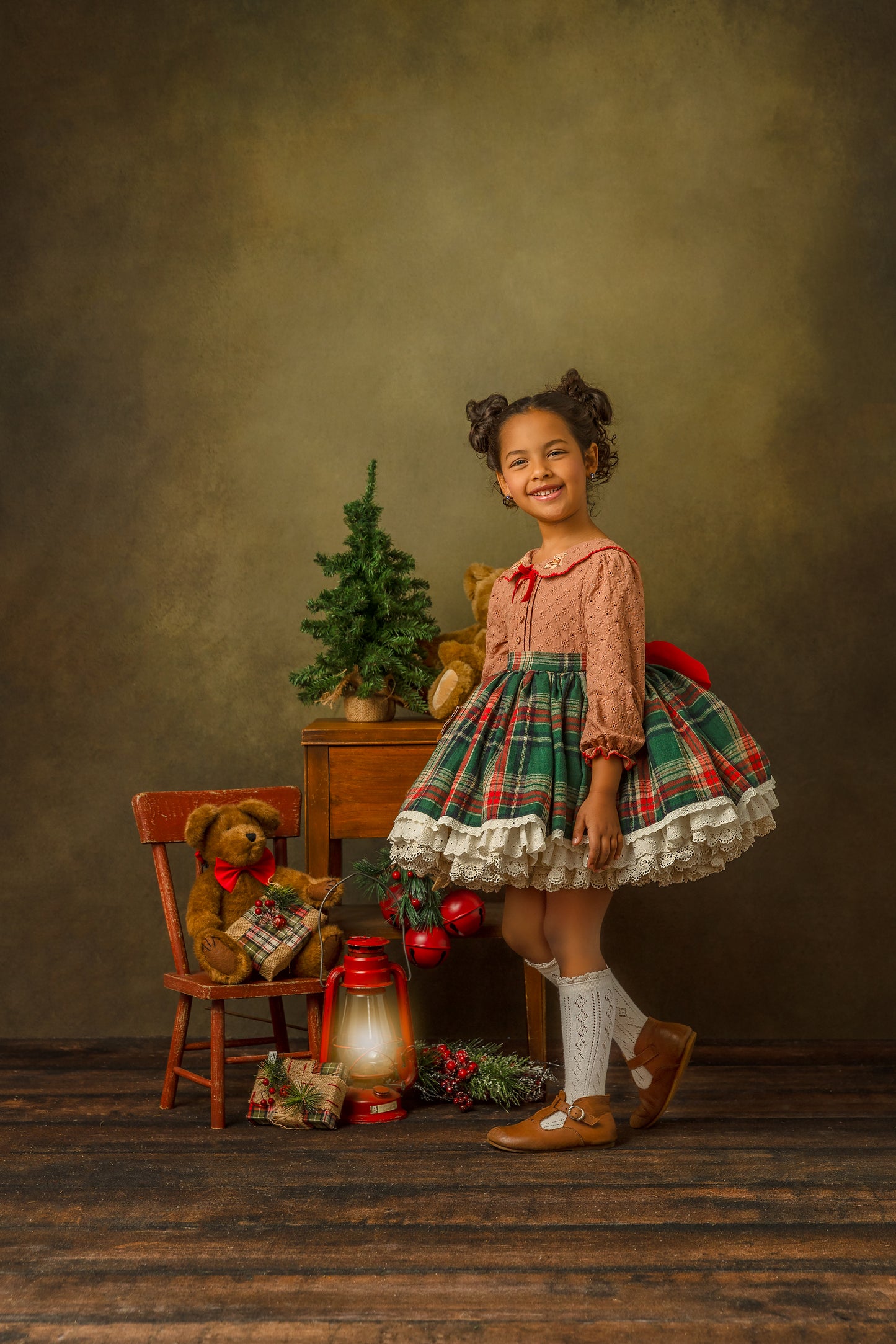 Teddy's Tartan Christmas Pettiskirt Dress - PREORDER