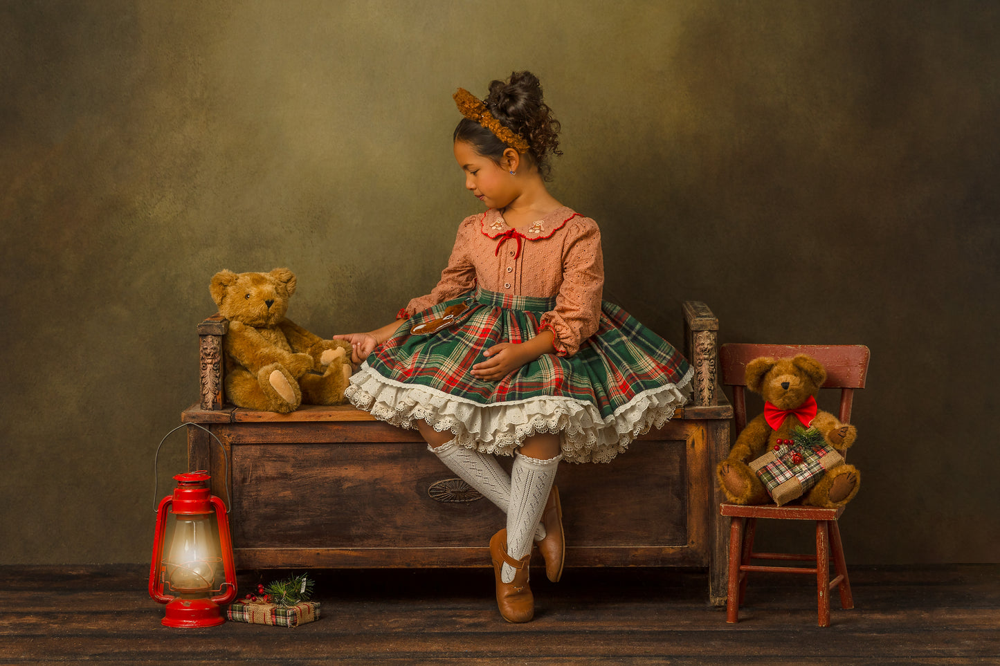 Teddy's Tartan Christmas Pettiskirt Dress - PREORDER