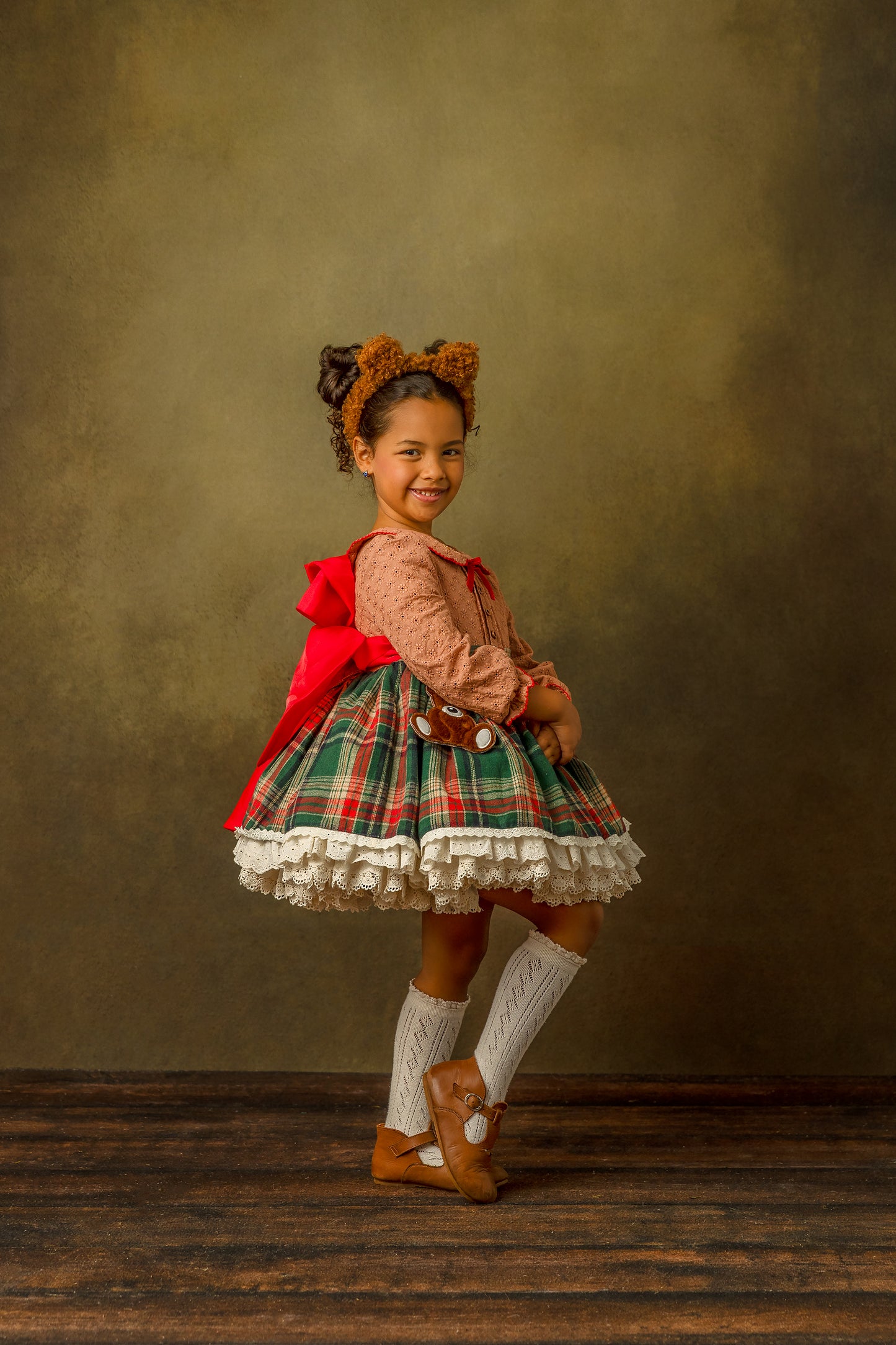 Teddy's Tartan Christmas Pettiskirt Dress - PREORDER
