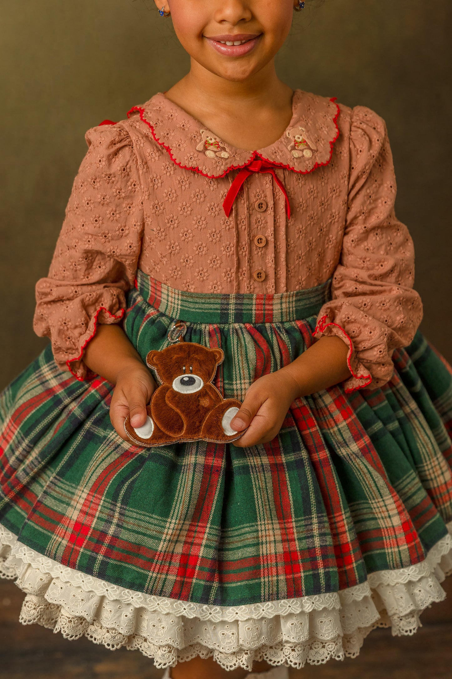 Teddy's Tartan Christmas Pettiskirt Dress - PREORDER
