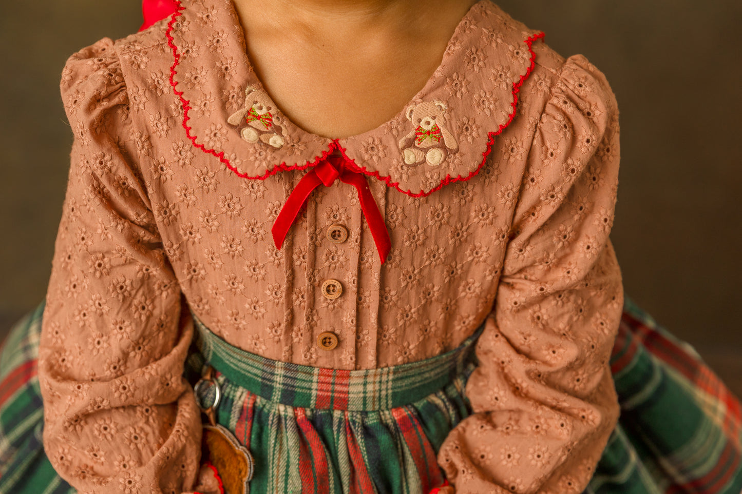 Teddy's Tartan Christmas Pettiskirt Dress - PREORDER