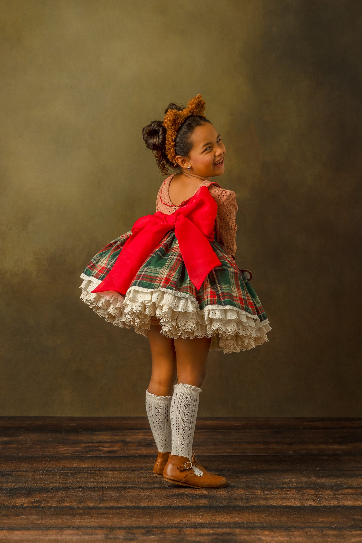 Teddy's Tartan Christmas Pettiskirt Dress - PREORDER