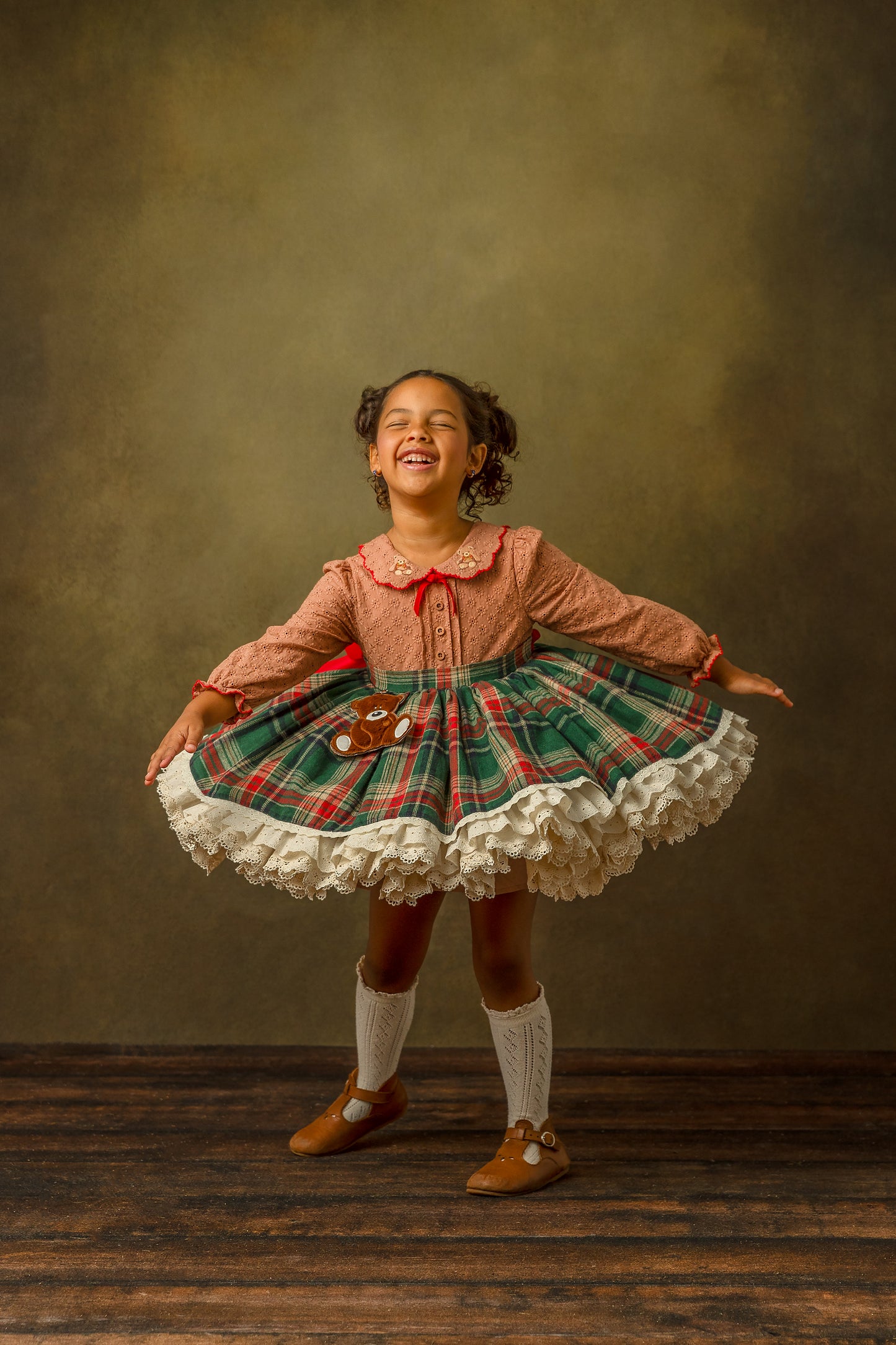 Teddy's Tartan Christmas Pettiskirt Dress - PREORDER
