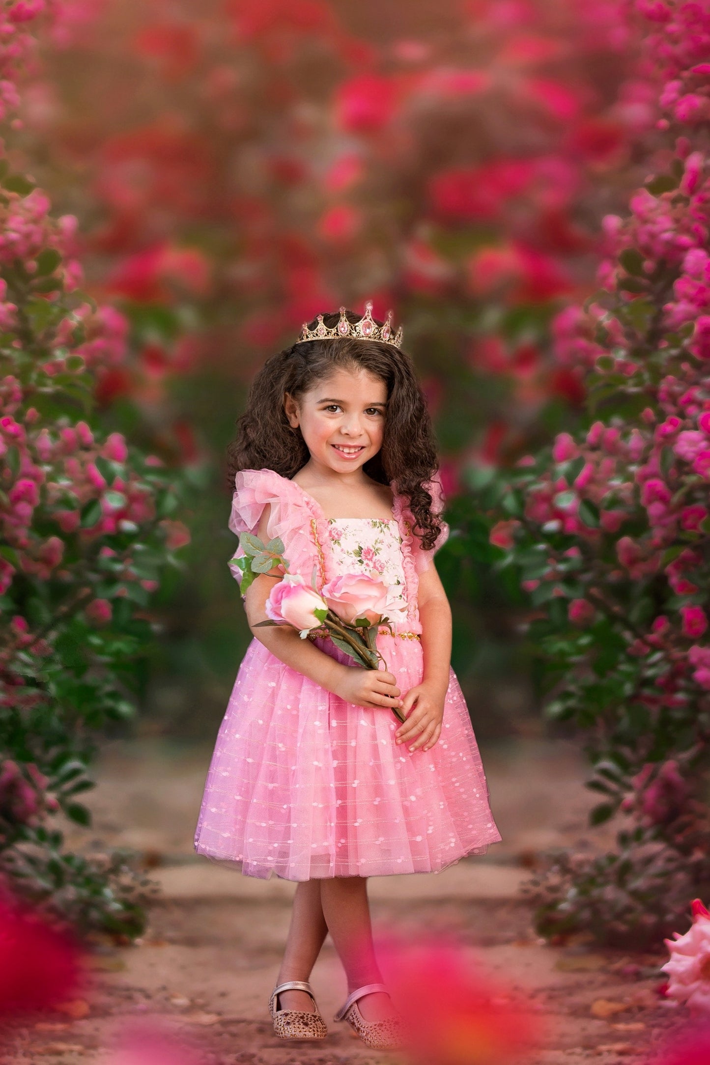 Millie's Cottage Rose Tulle Dress-READY TO SHIP