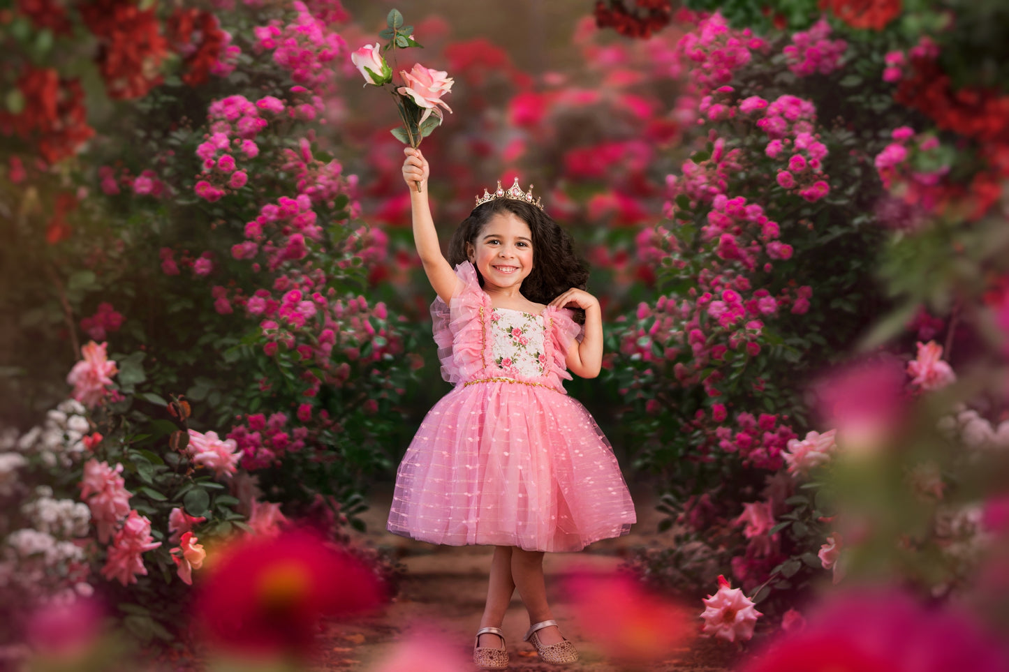 Millie's Cottage Rose Tulle Dress-READY TO SHIP