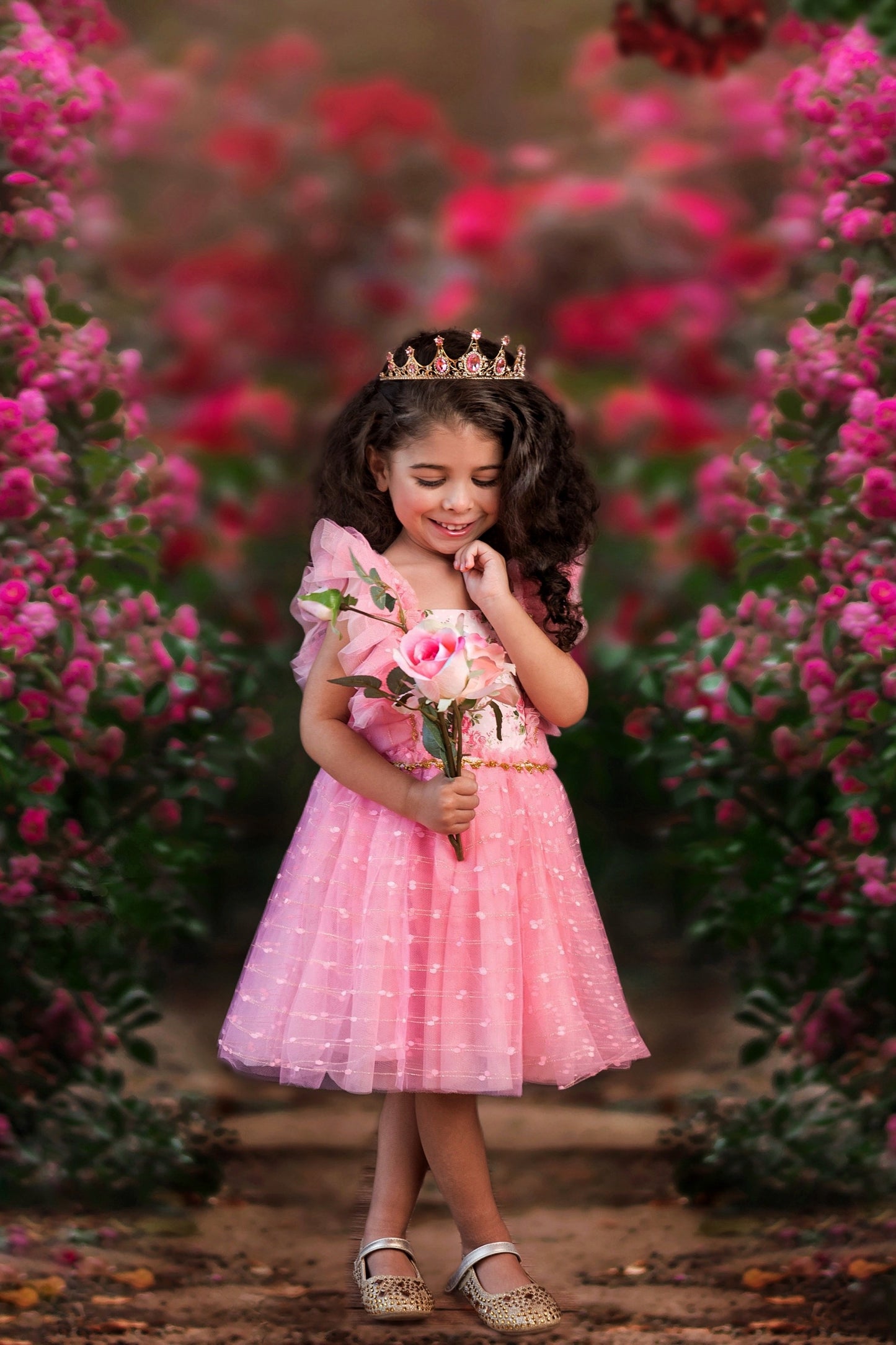 Millie's Cottage Rose Tulle Dress-READY TO SHIP