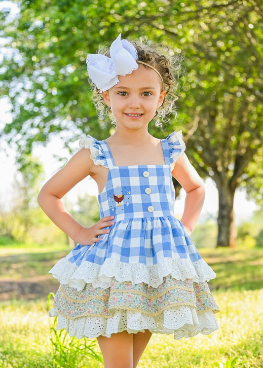 Ellie Jo's Wildflower Hen Pinafore set - PREORDER