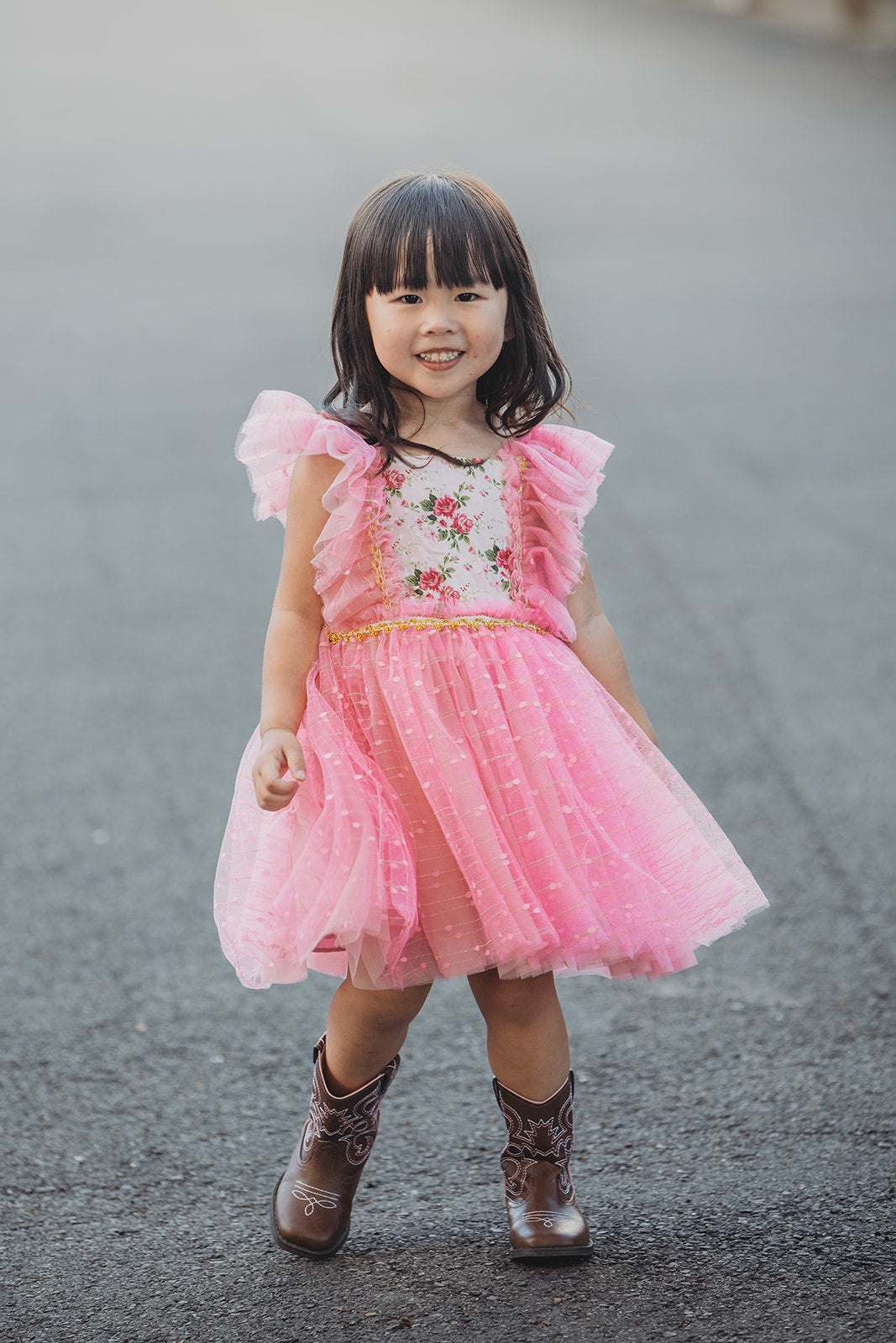 Millie's Cottage Rose Tulle Dress-READY TO SHIP