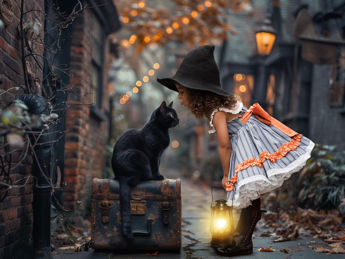 Olivia's Eerie-sistible October Pettiskirt dress and blooms-READY TO SHIP