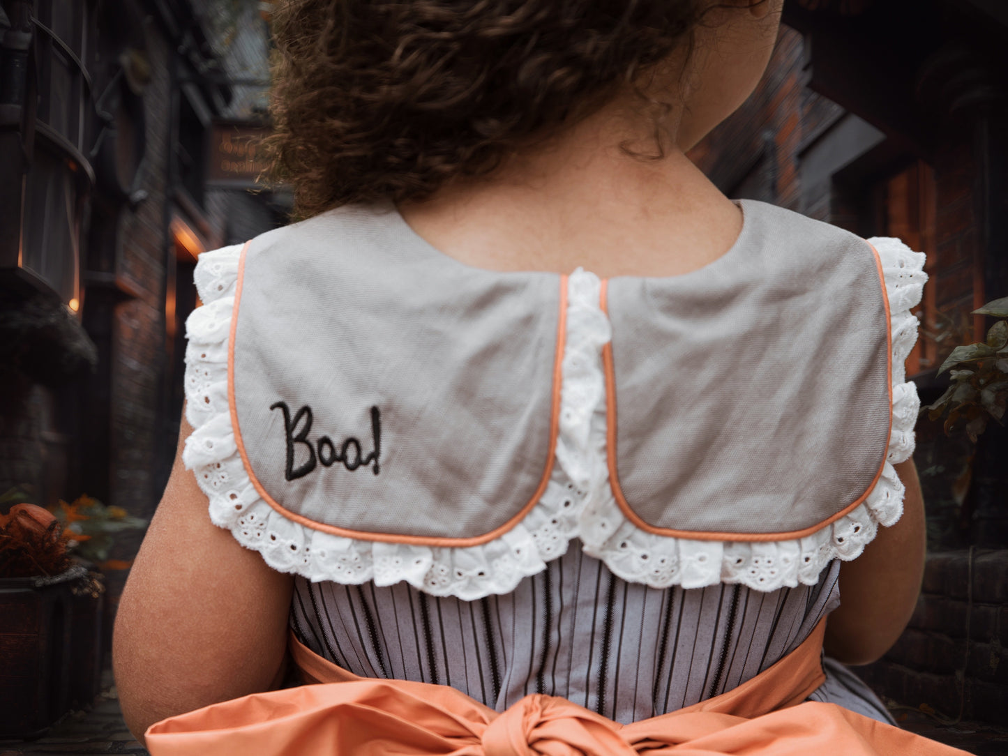 Olivia's Eerie-sistible October Pettiskirt dress and blooms-READY TO SHIP