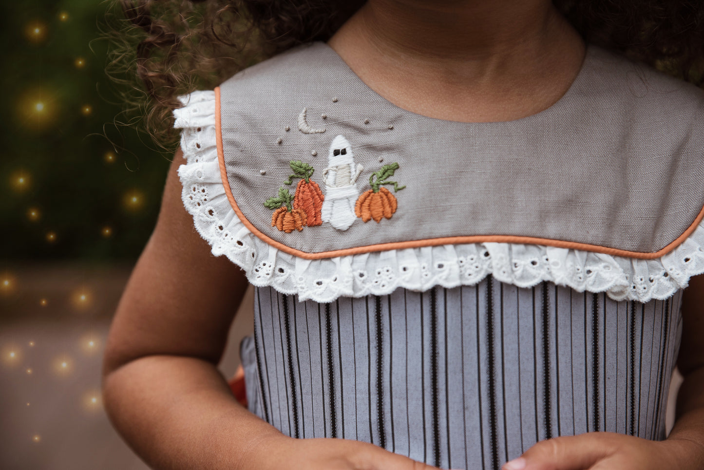 Olivia's Eerie-sistible October Pettiskirt dress and blooms-READY TO SHIP