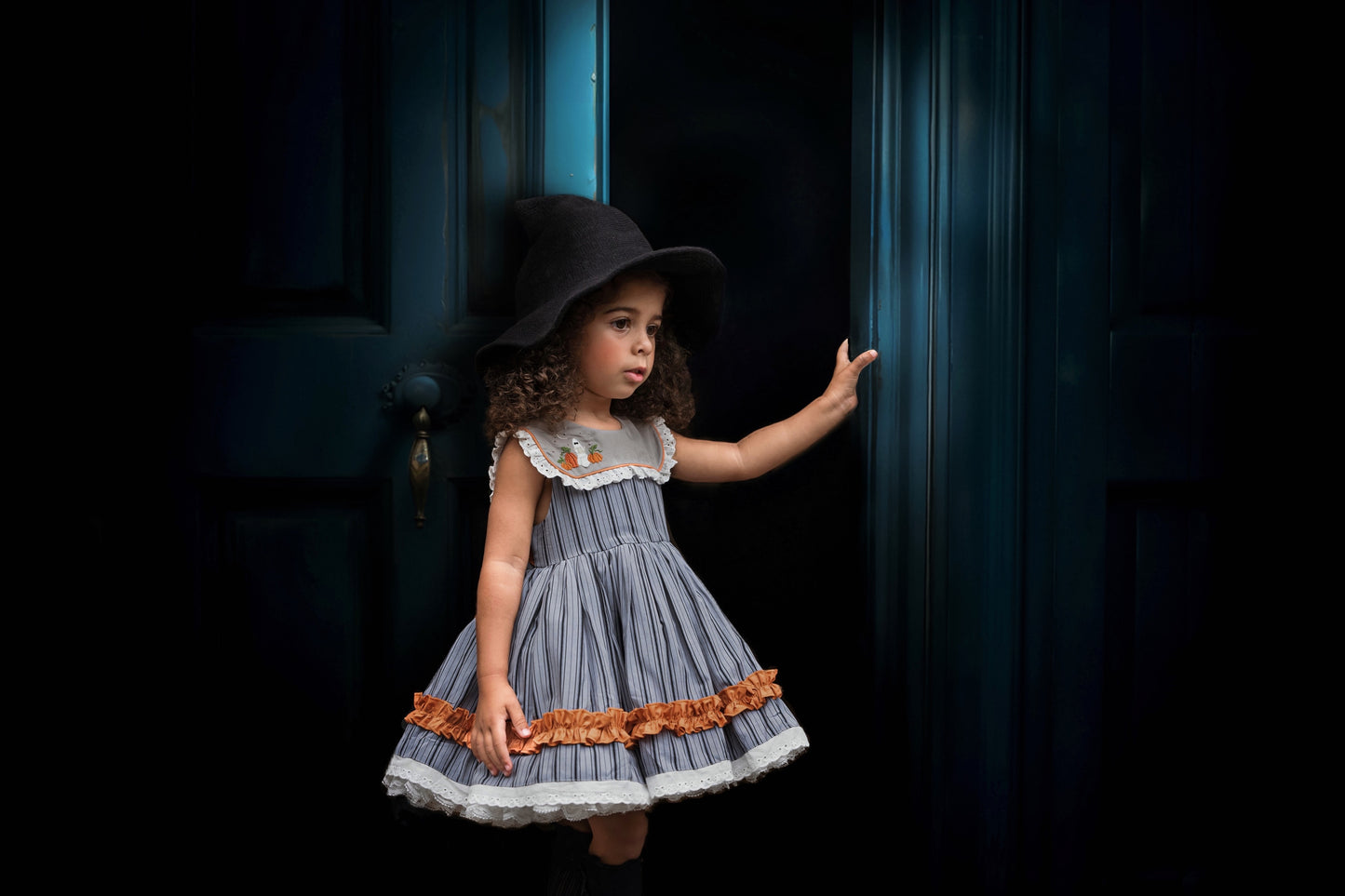 Olivia's Eerie-sistible October Pettiskirt dress and blooms-READY TO SHIP