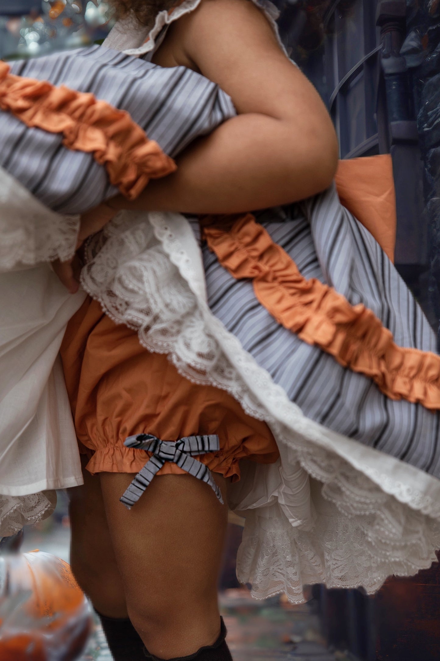 Olivia's Eerie-sistible October Pettiskirt dress and blooms-READY TO SHIP