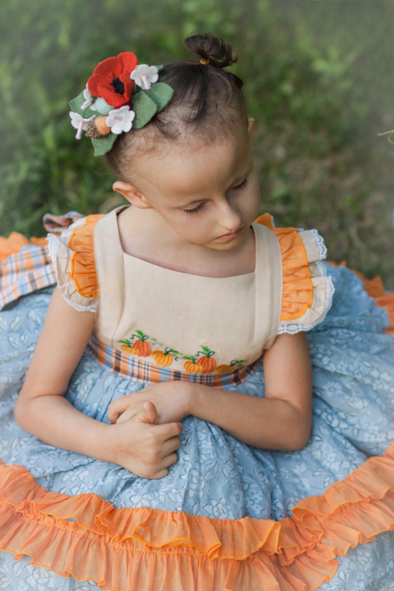 Rosie's Autumn Aestetic vintage lace petiskirt dress - READY TO SHIP