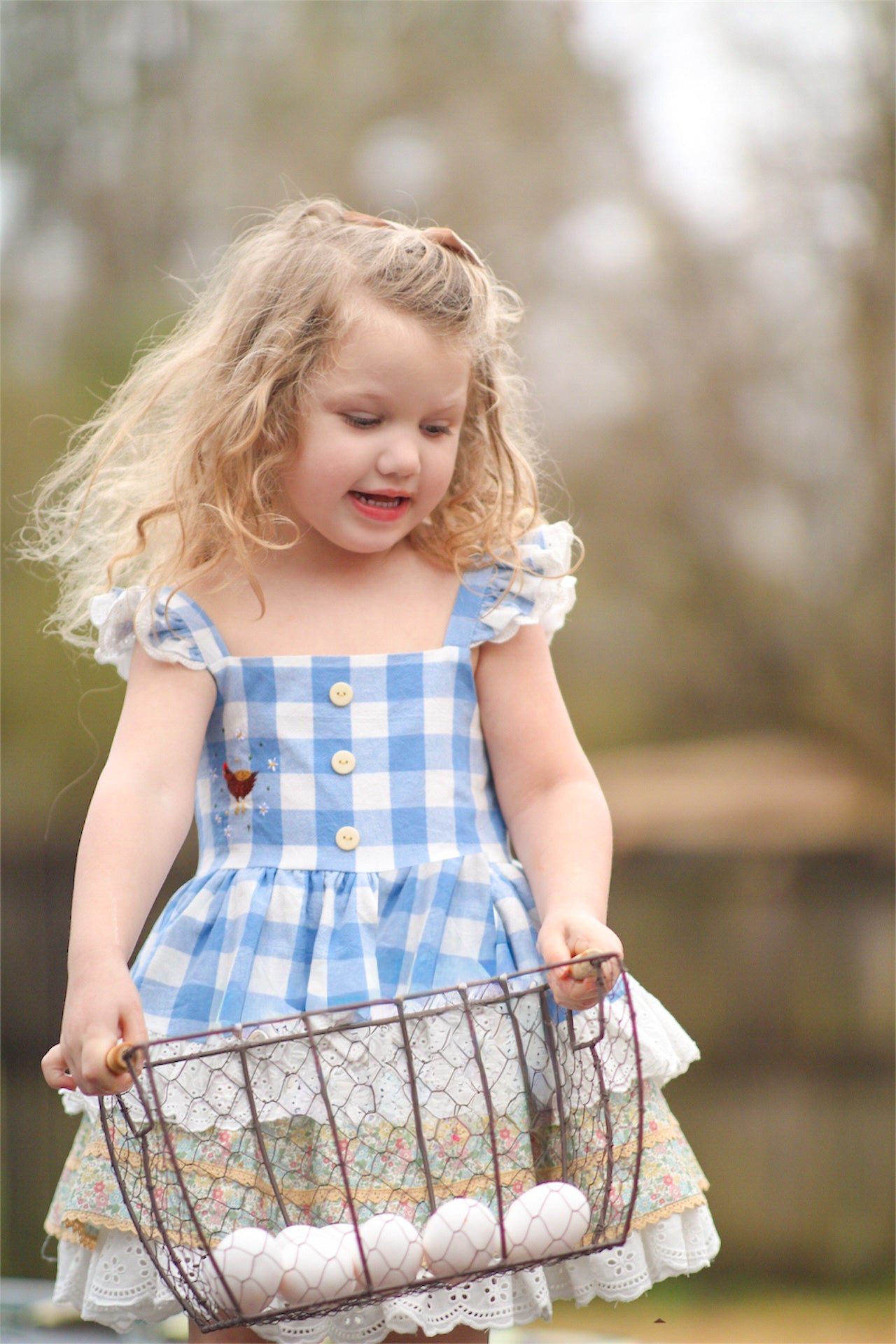 Ellie Jo's Wildflower Hen Pinafore set - PREORDER