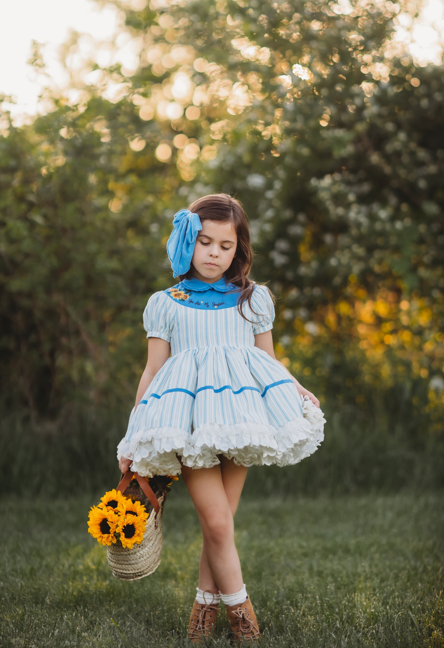 You Are My Sunshine Pettiskirt Dress and Blooms - READY TO SHIP