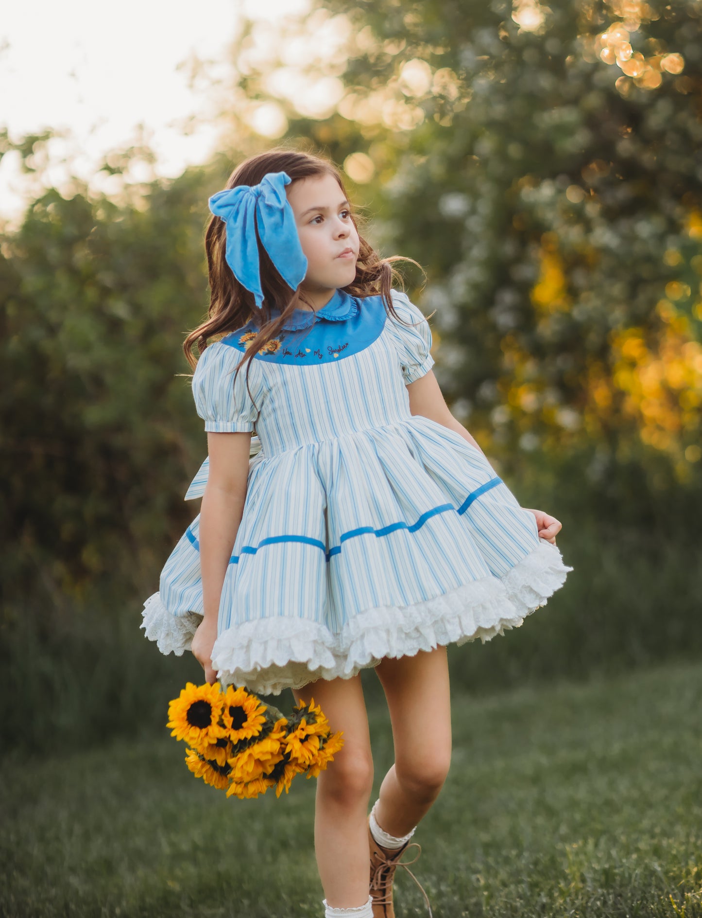 You Are My Sunshine Pettiskirt Dress and Blooms - READY TO SHIP