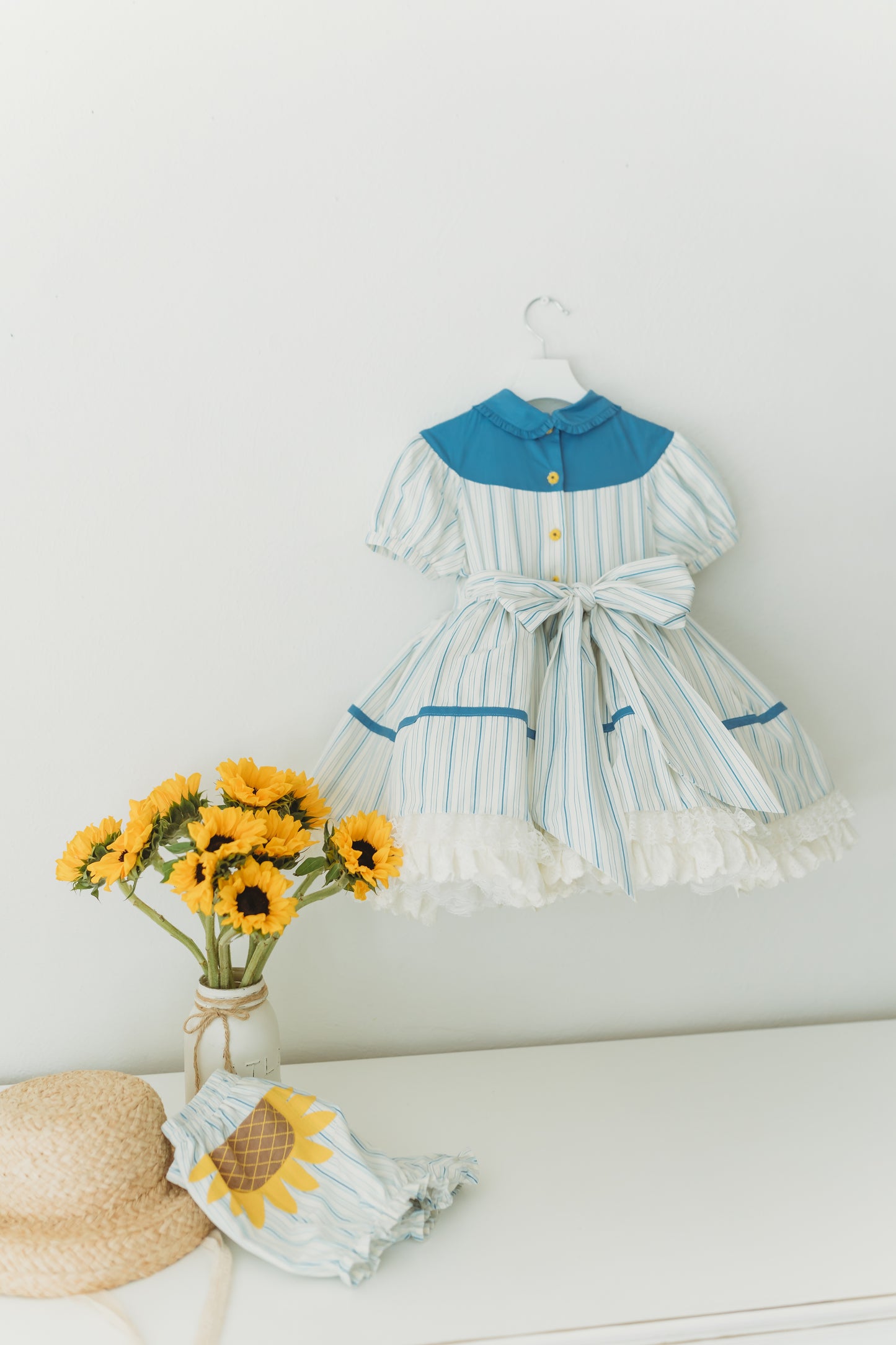 You Are My Sunshine Pettiskirt Dress and Blooms - READY TO SHIP