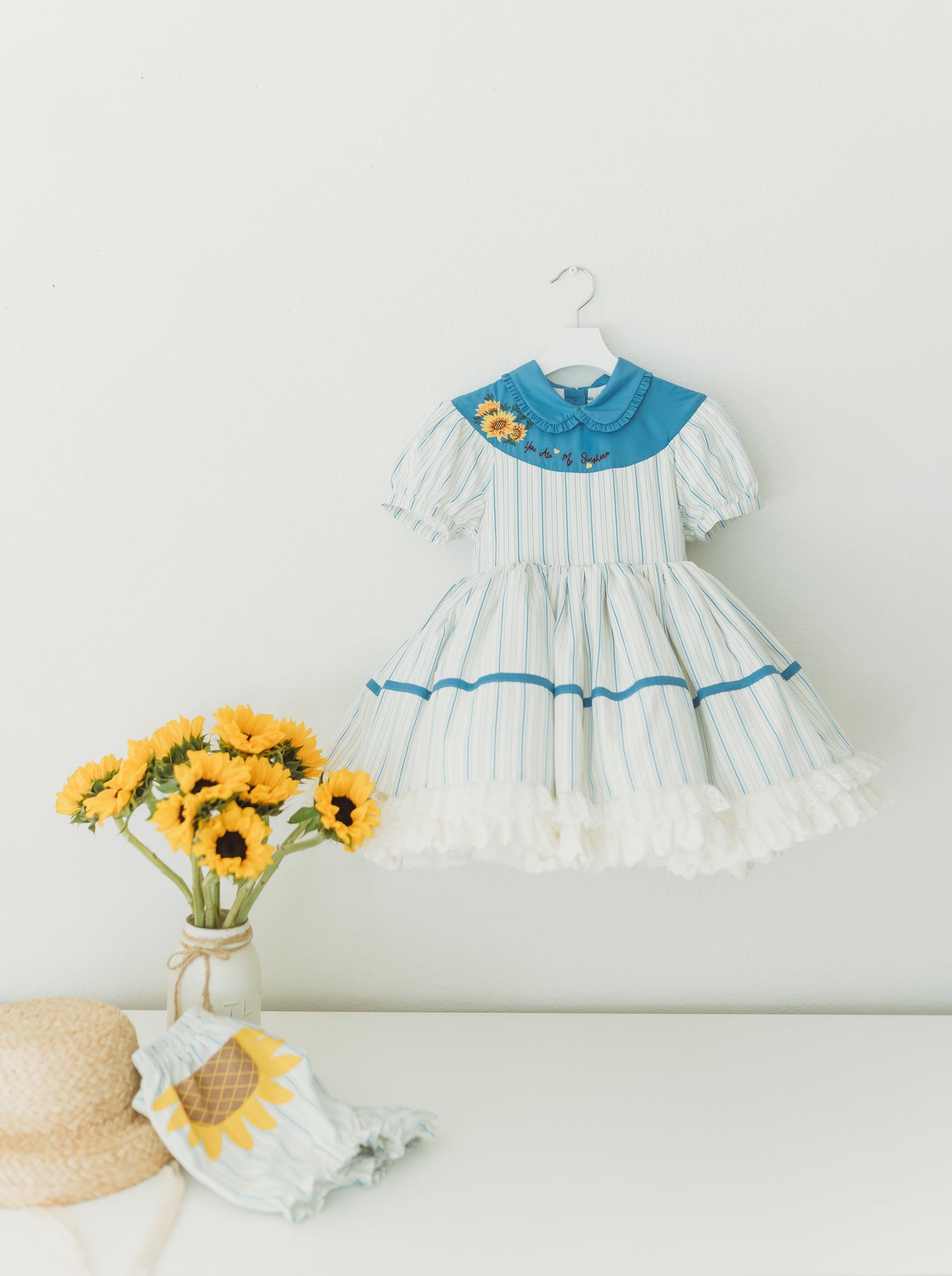 You Are My Sunshine Pettiskirt Dress and Blooms - READY TO SHIP