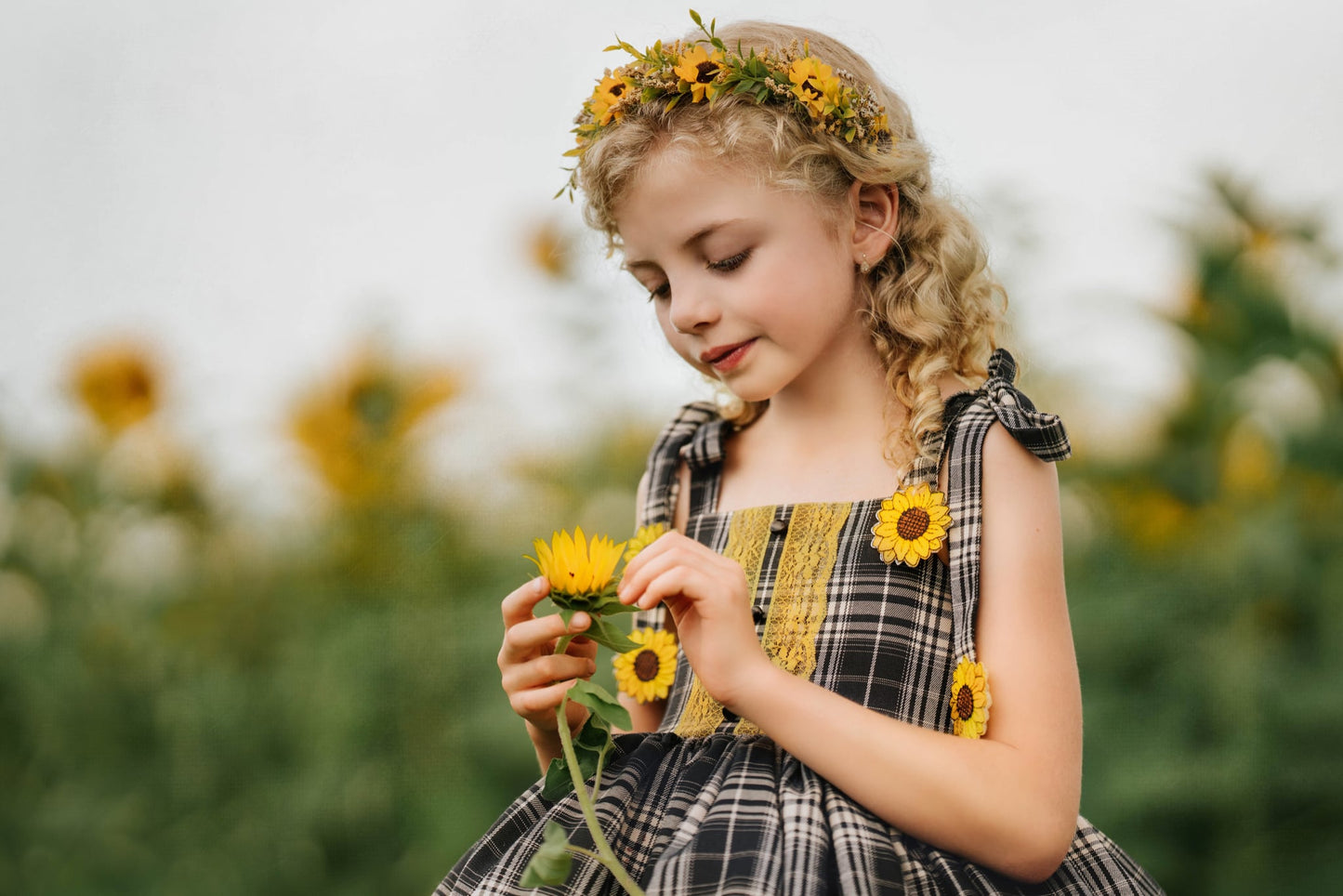 Petals and Plaid Pettiskirt dress - PREORDER