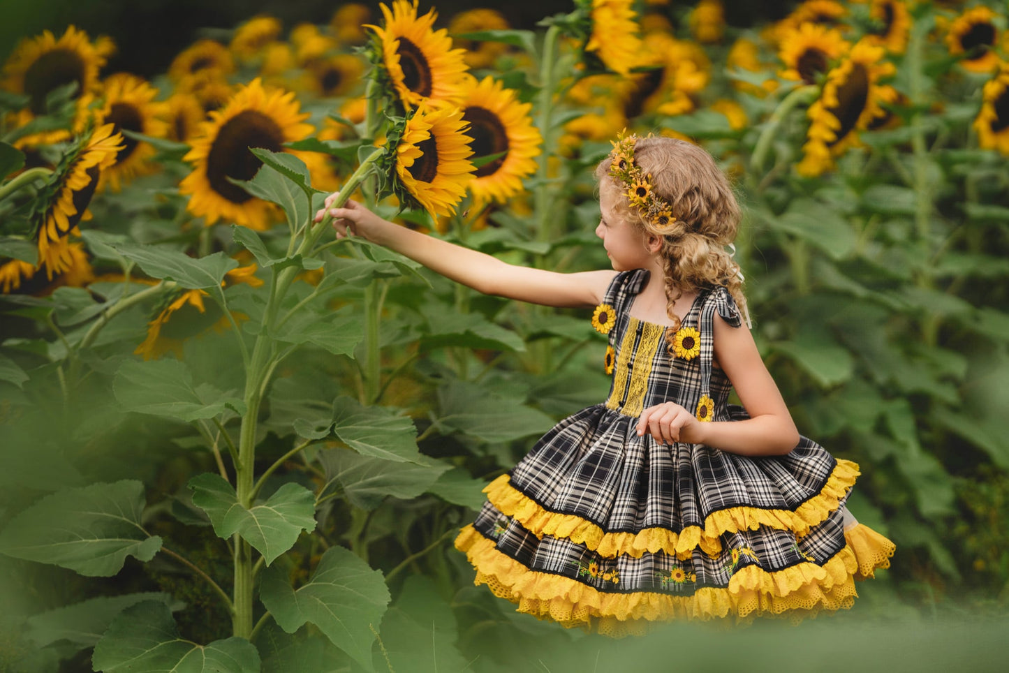 Petals and Plaid Pettiskirt dress - PREORDER
