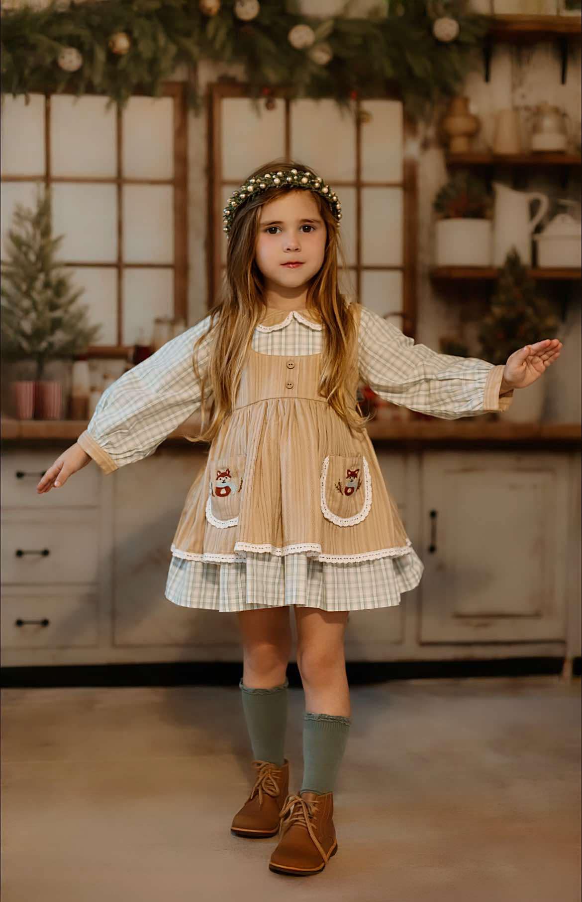 Little Fox Tales Apron Dress - PREORDER
