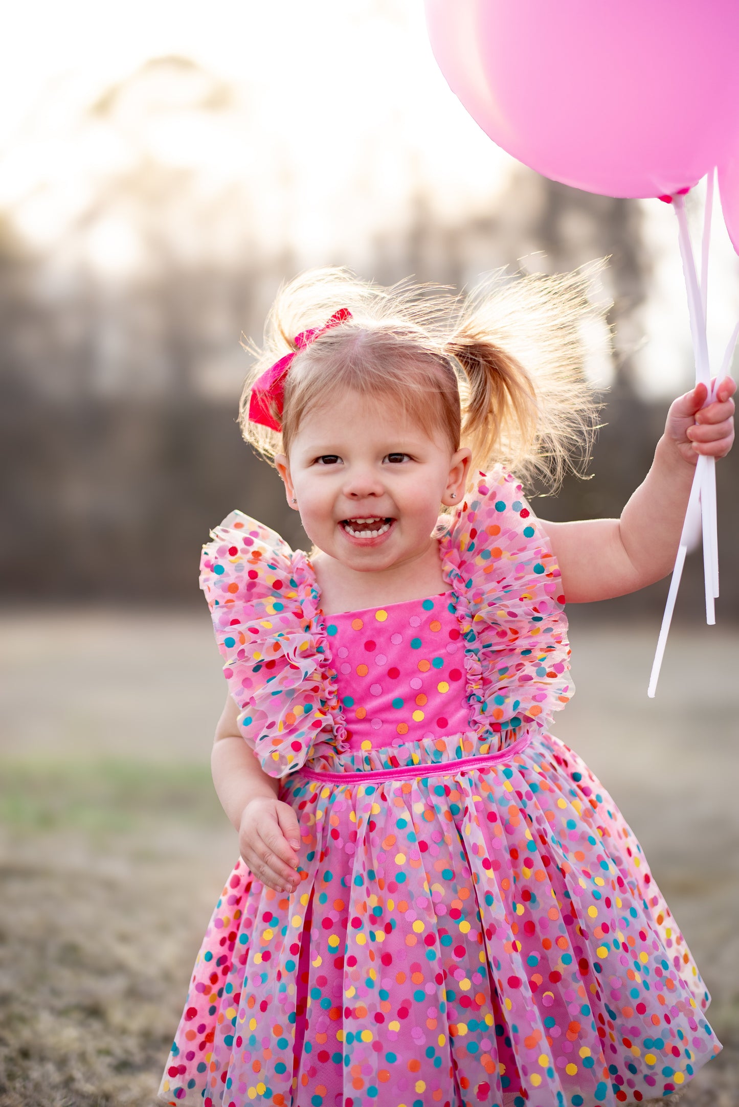 READY TO SHIP - Millie's Confetti Party Pink Dress - READY TO SHIP
