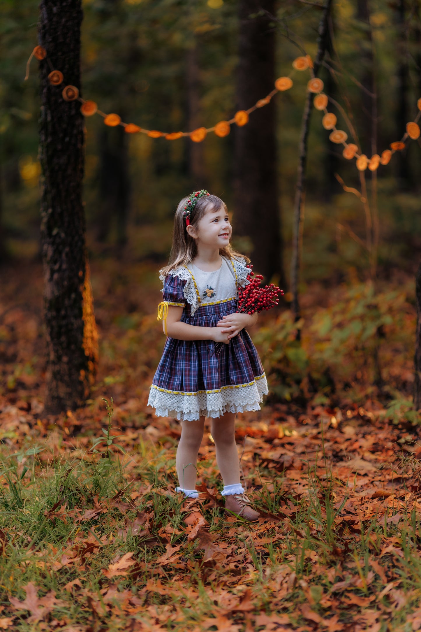 Juletide Vintage Citrus Dress and Blooms - PREORDER