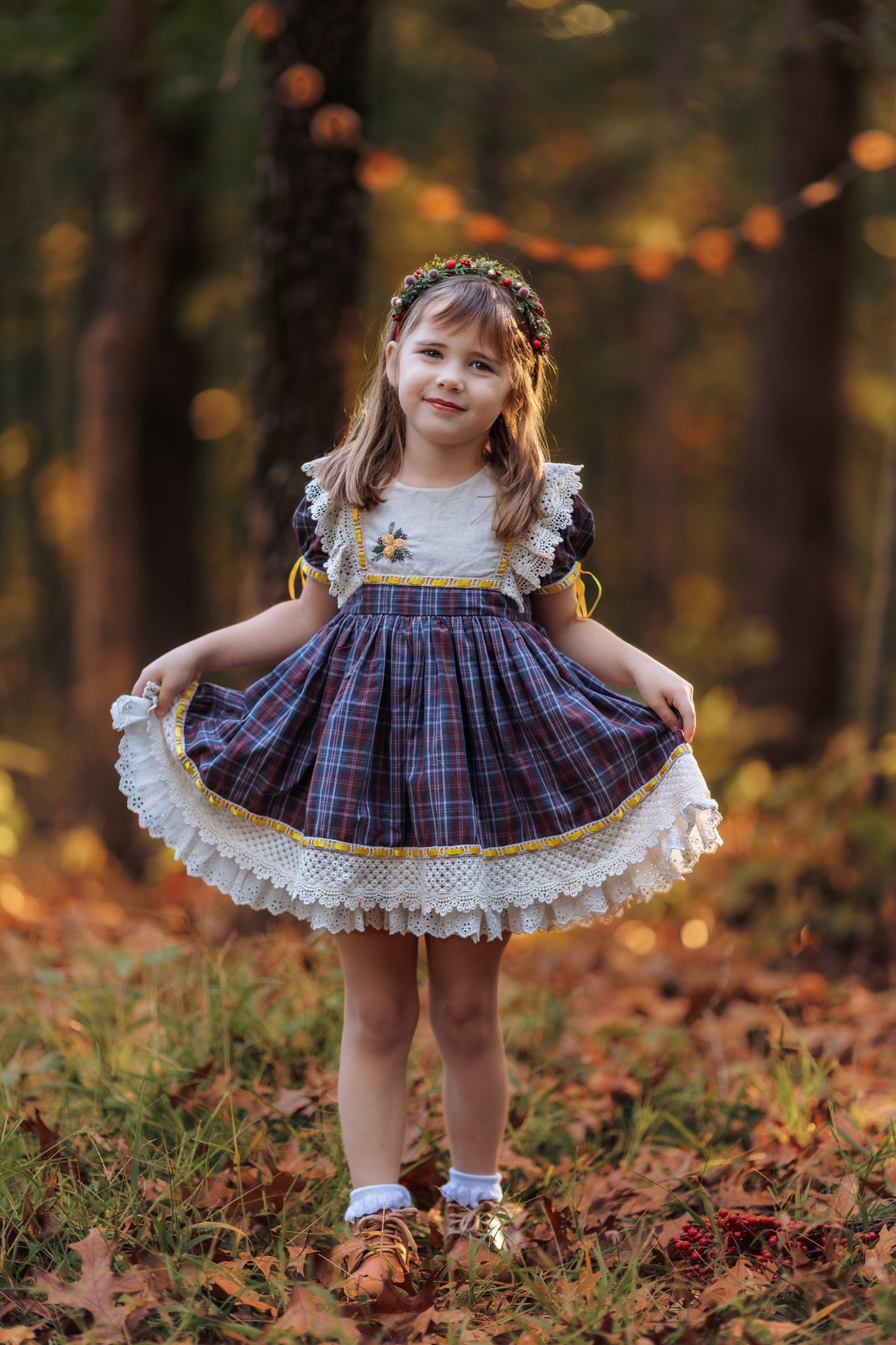 Juletide Vintage Citrus Dress and Blooms - PREORDER