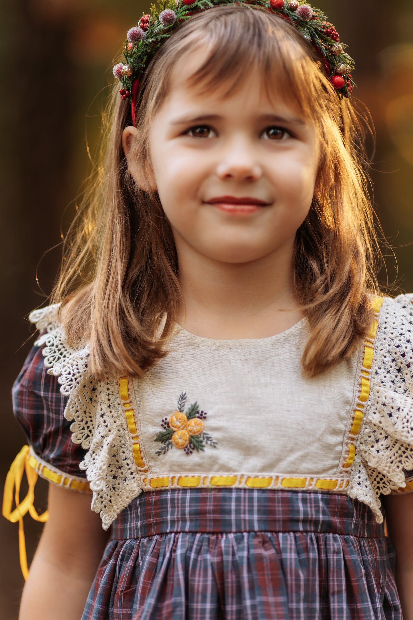 Juletide Vintage Citrus Dress and Blooms - PREORDER