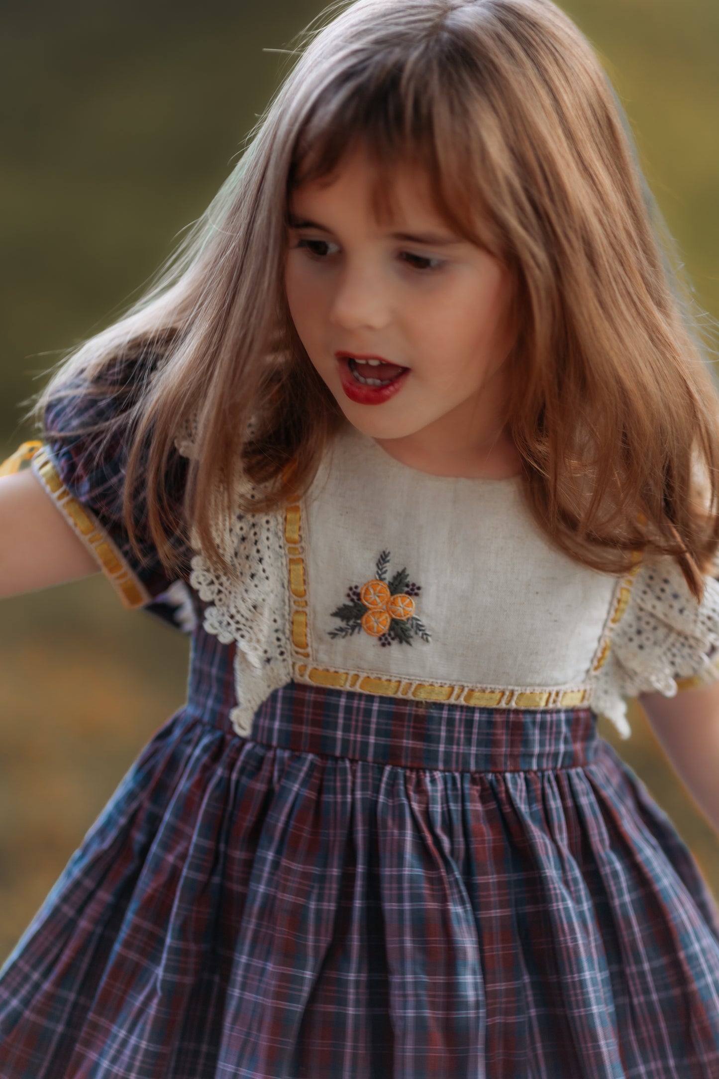 Juletide Vintage Citrus Dress and Blooms - PREORDER