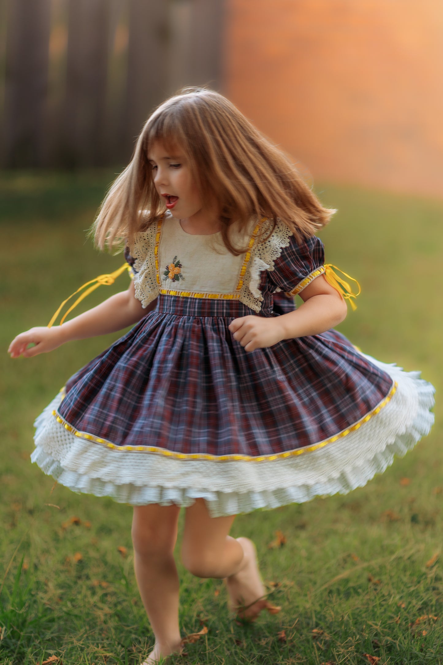 Juletide Vintage Citrus Dress and Blooms - PREORDER