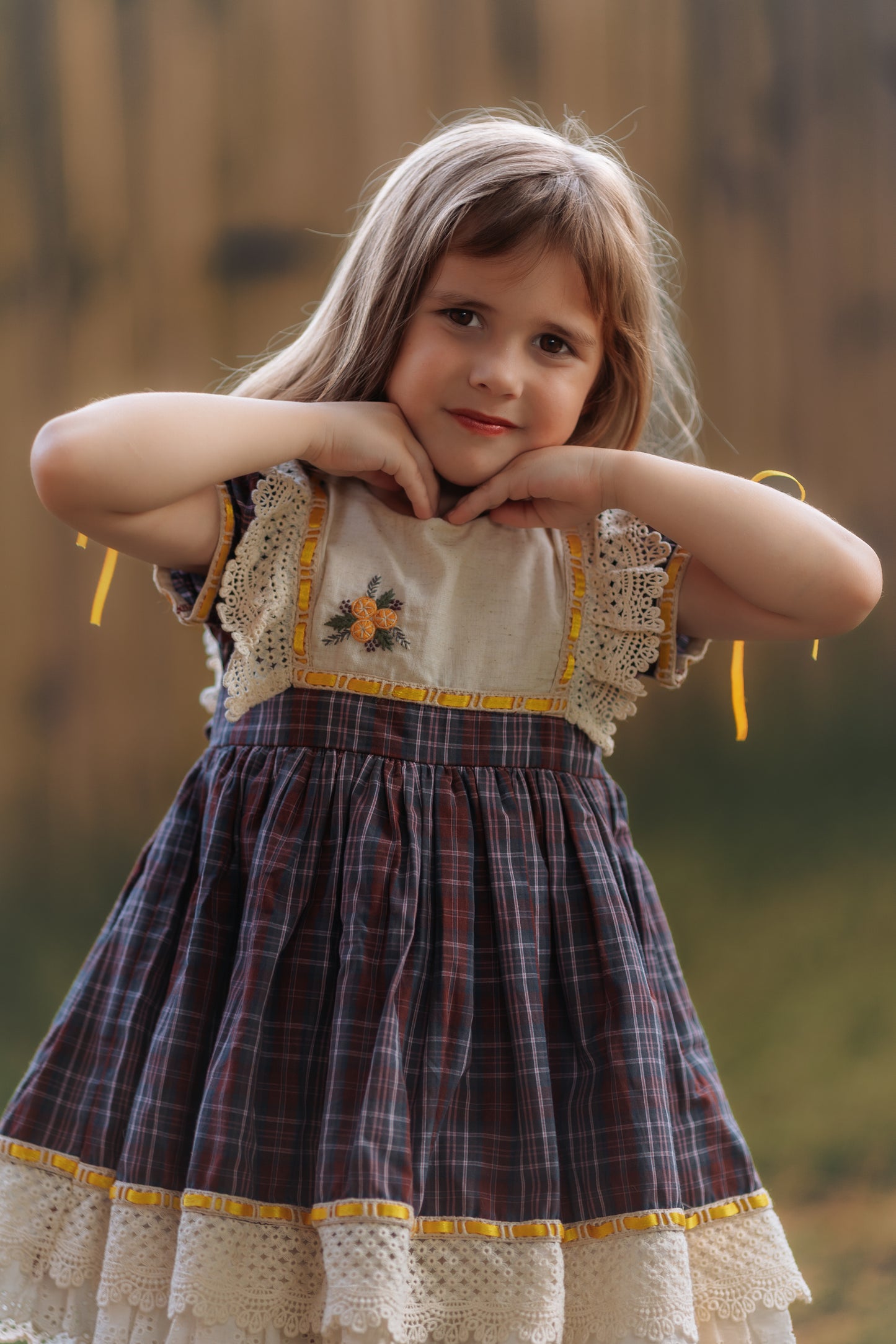 Juletide Vintage Citrus Dress and Blooms - PREORDER
