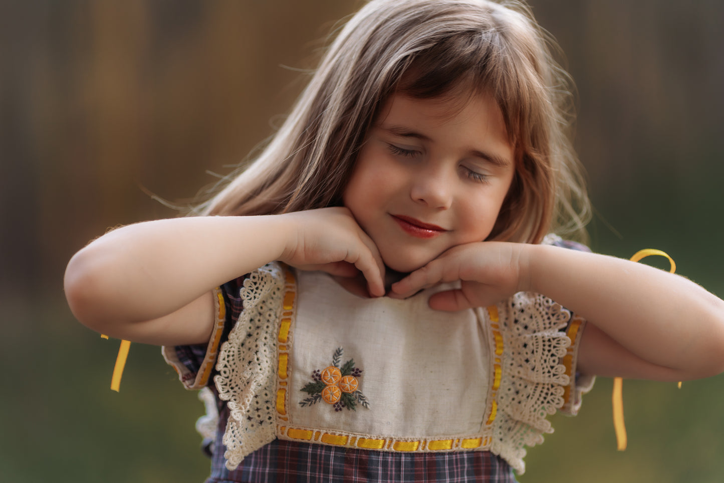 Juletide Vintage Citrus Dress and Blooms - PREORDER