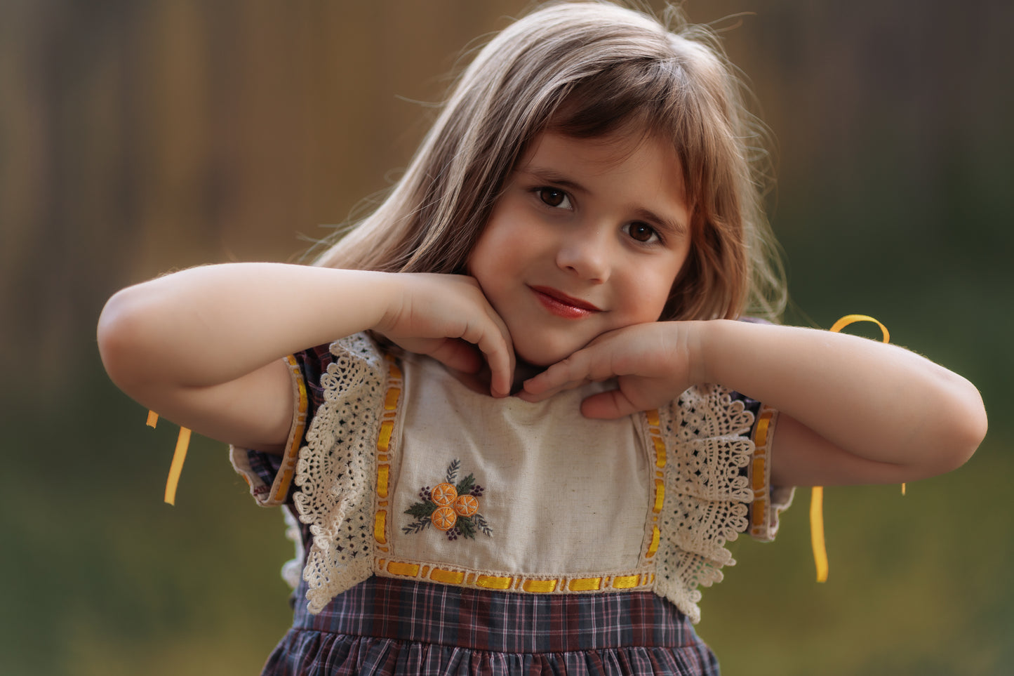Juletide Vintage Citrus Dress and Blooms - PREORDER