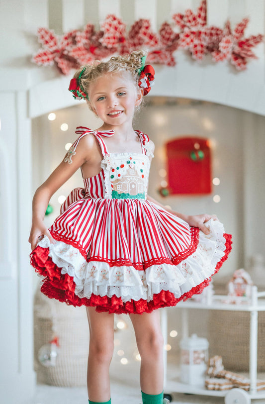 Gingerbread Snap Twirl Pettiskirt Dress