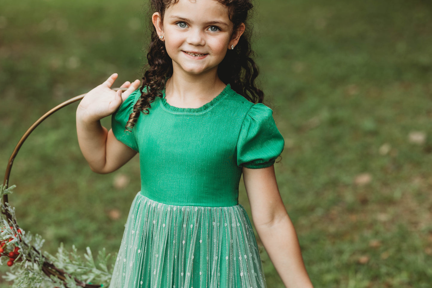 Analee's Enchanted Emerald Holiday Dress - ship on 12/13 Priority